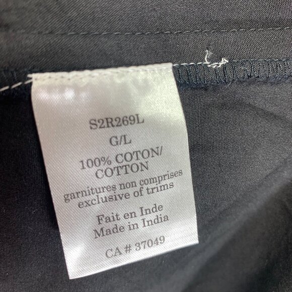 simple  cotton short sleeve black dress elastic wait sz LG San Francisco - Picture 16 of 16